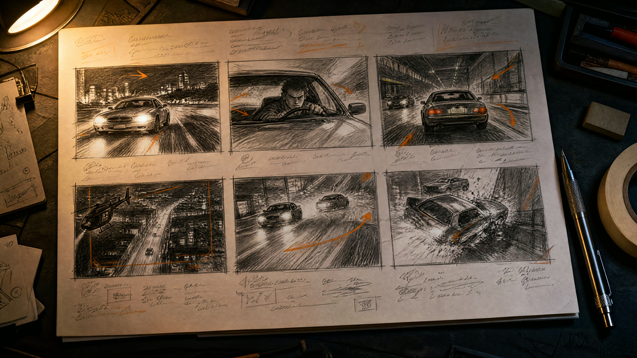 A script broken into shots on the HFLUX production board